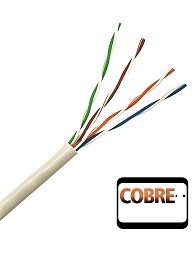 Cable UTP 305 mts cobre 100% cat 5  interior forro blanco